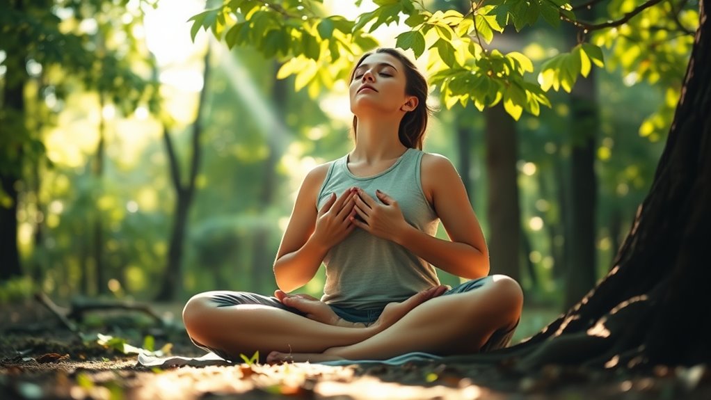 mindful breathing promotes calmness
