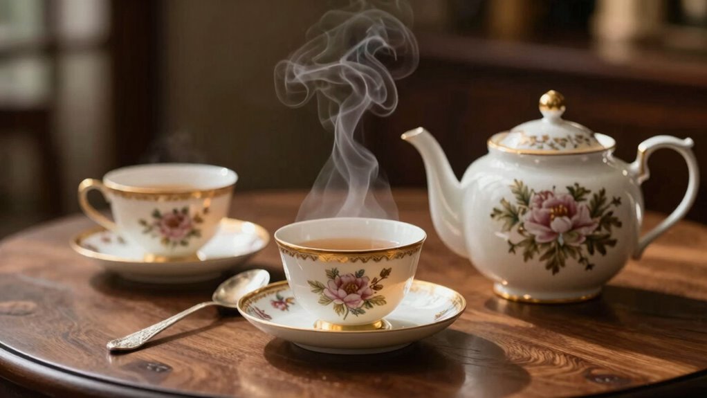 elegant calming tea ritual